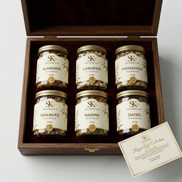 Royal Gift Box — All 6 Dry Fruits in Wooden Box